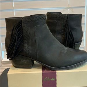 Clarks leather cowboy style boots